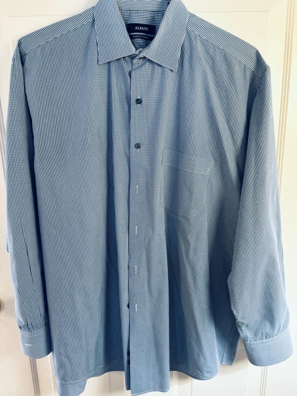 Alfani Men's Light Blue Micro-Check Dress Shirt